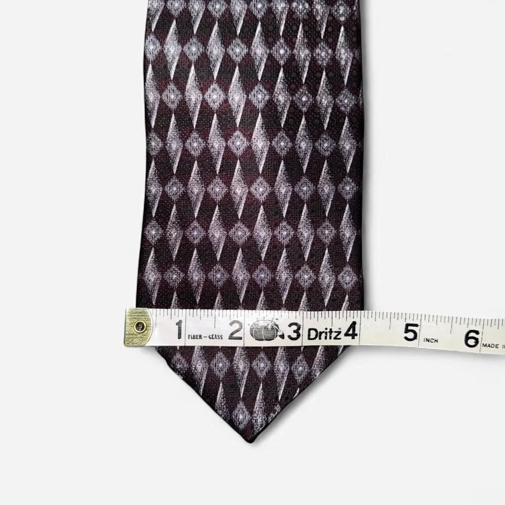 Purple and Black Vintage Geometric Neck Tie